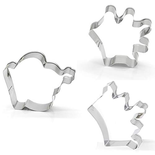Comais Crown Cookie Cutter Set of 3 pcs, Stainless Steel Princess Crown Shaped Fondant Cutters Baking Molds - Image 5