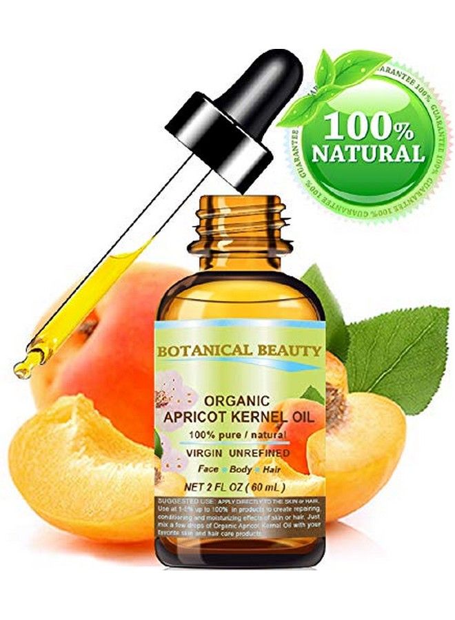 Botanical Beauty Organic Apricot Kernel Oil Australian. 100% Pure/Virgin/Unrefined Cold Pressed Carrier Oil. 2 Oz60 Ml. For Face Hair And Body - Image 3