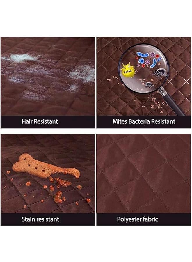 هوكور غطاء مقاوم للماء للأريكة، واقي أريكة قابل للاستخدام على الوجهين وغير قابل للانزلاق مع أشرطة تثبيت مرنة للحماية من الحيوانات الأليفة والأطفال (خمري، 3 مقاعد) - Image 3