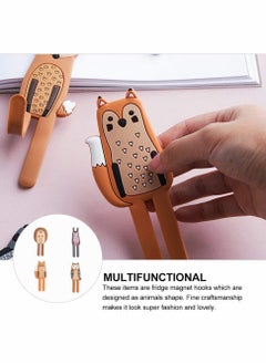 KASTWAVE Multifunction Cartoon Animal Magnetic Refrigerator Hook Sticker, 4Pcs Refrigerator Traceless Hooks Fridge Magnet Hanging Hook White Board Lockers Surface (Fox + Hedgehog + Owl + Rabbit)  - Image 5