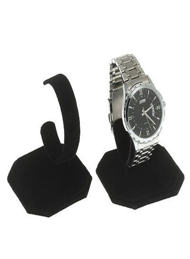FindingKing 3 Black Velvet Watch Jewelry Bracelet Display Stands - Image 1