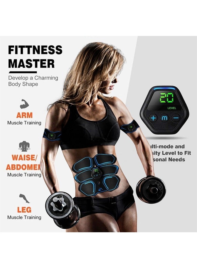 L&E ABS Stimulator Muscle Toner, abs Stimulator Military Grade EMS Muscle Stimulator Ab Machine for Ab/Arm/Leg, Abs Workout Equipment, ab Stimulator Belt Abdominal Belt Fitness  - Image 2