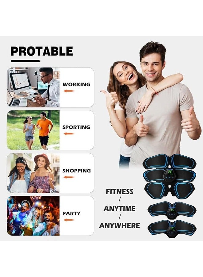 L&E ABS Stimulator Muscle Toner, abs Stimulator Military Grade EMS Muscle Stimulator Ab Machine for Ab/Arm/Leg, Abs Workout Equipment, ab Stimulator Belt Abdominal Belt Fitness  - Image 4