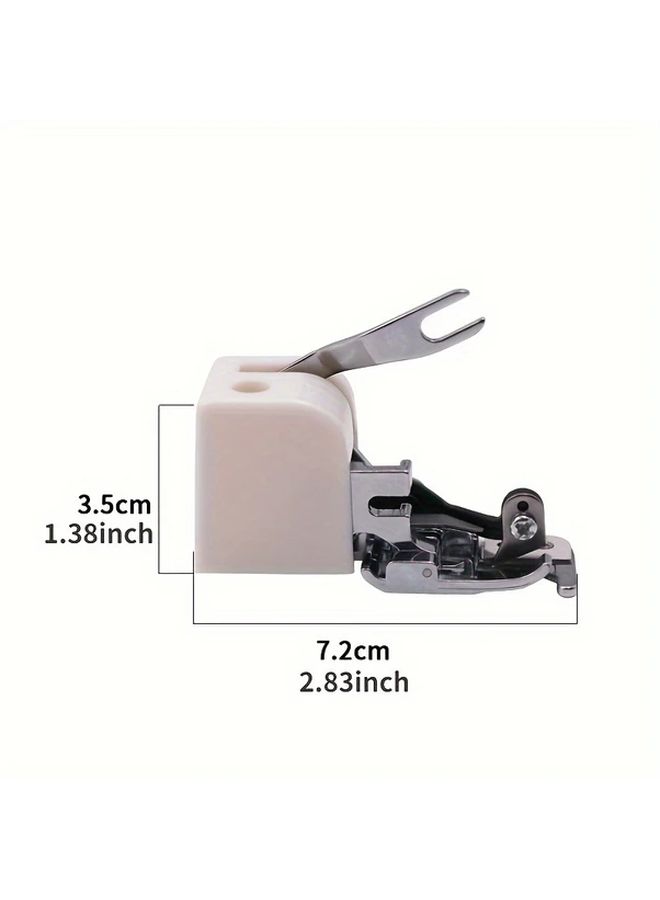 1pc Multi Functional Side Cutter Overlock Sewing Machine Presser Foot With Built In Cutting Knife Precise Lock Stitching White Compatible With Low Shank Sewing Machines Sewing Accessory Textile Cutting Tool Ergonomic Design Sharp Blade - Image 3
