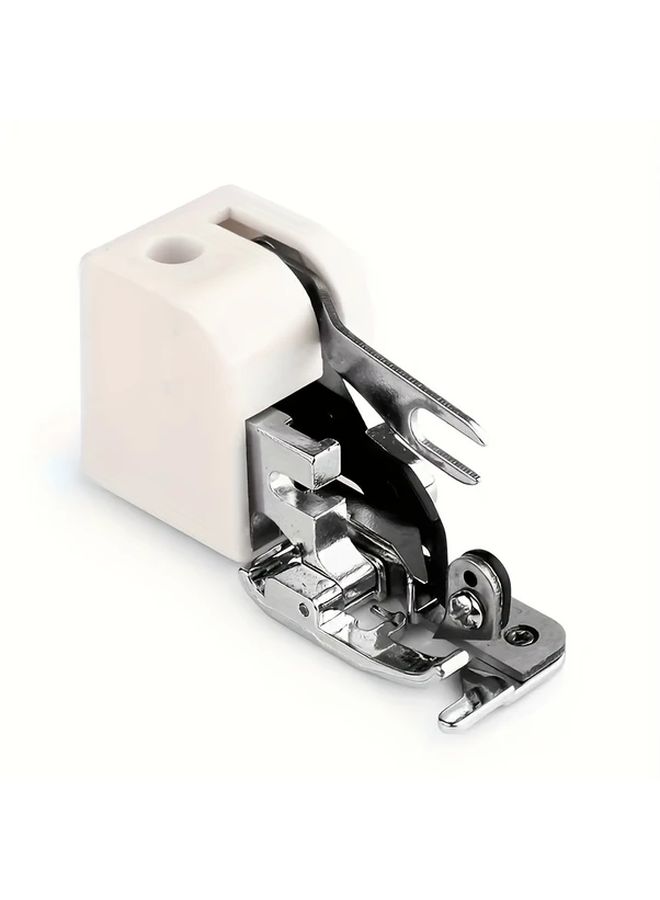 1pc Multi Functional Side Cutter Overlock Sewing Machine Presser Foot With Built In Cutting Knife Precise Lock Stitching White Compatible With Low Shank Sewing Machines Sewing Accessory Textile Cutting Tool Ergonomic Design Sharp Blade - Image 1