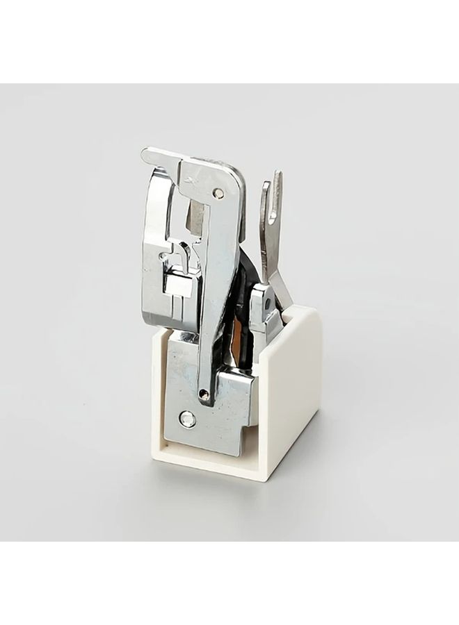 1pc Multi Functional Side Cutter Overlock Sewing Machine Presser Foot With Built In Cutting Knife Precise Lock Stitching White Compatible With Low Shank Sewing Machines Sewing Accessory Textile Cutting Tool Ergonomic Design Sharp Blade - Image 4