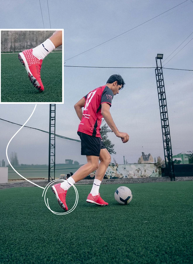 Bacca Bucci Red Lace-Up Football Shoes for Men