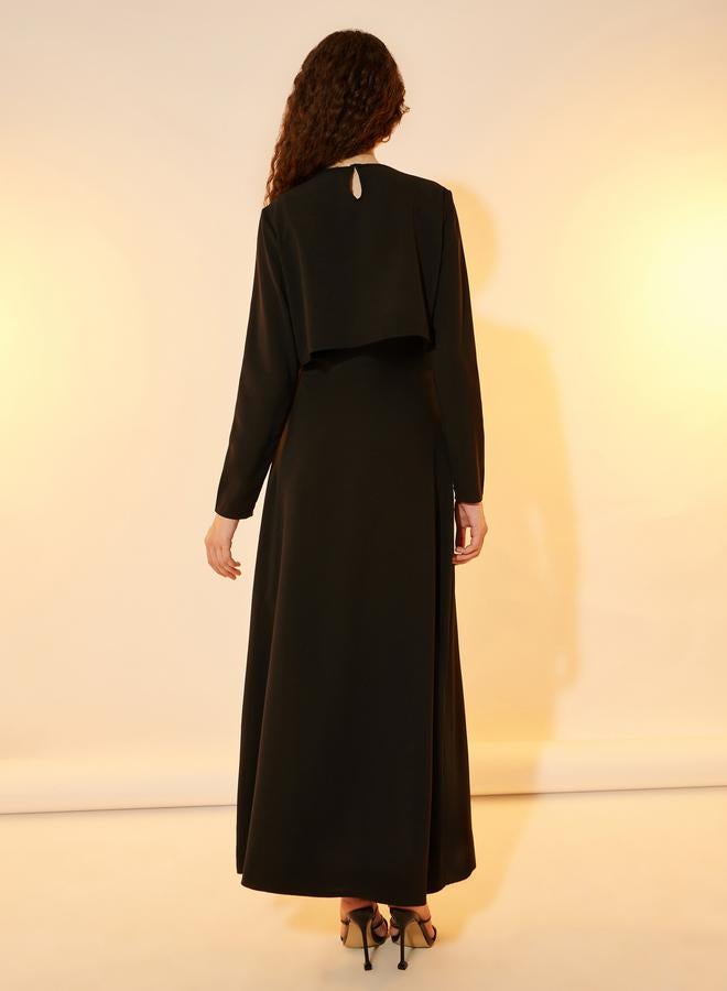 تايك تو فستان ماكسي بياقة دائرية بتصميم 2 في 1 - Image 5