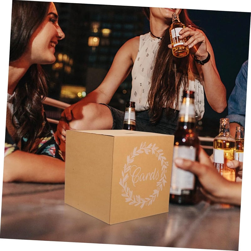 ULTECHNOVO 1set Kraft Wedding Card Box for Reception and Home Decor Versatile Card Holder for Weddings Graduations and Parties Easy Assembly - Image 5