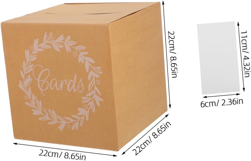 ULTECHNOVO 1set Kraft Wedding Card Box for Reception and Home Decor Versatile Card Holder for Weddings Graduations and Parties Easy Assembly - Image 2
