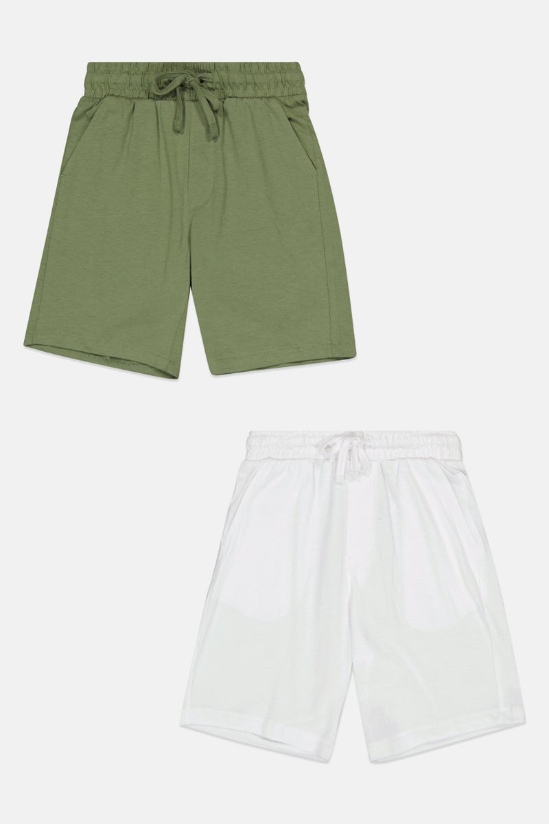 English Laundry Kids Boy 2 Pieces Solid Basic Shorts, Multicolor - Image 2