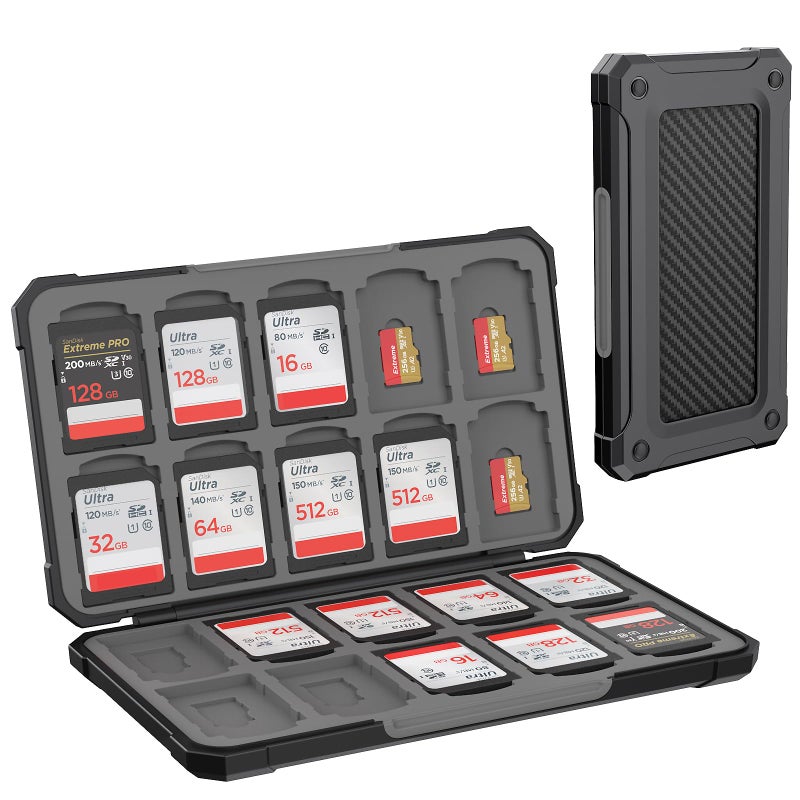 HEIYING Memory Card Case for SD/TF Cards,Portable SD Card Holder Storage Case Compatible with 20 SDXC SDHC and 20 TF Cards Slots - Image 1