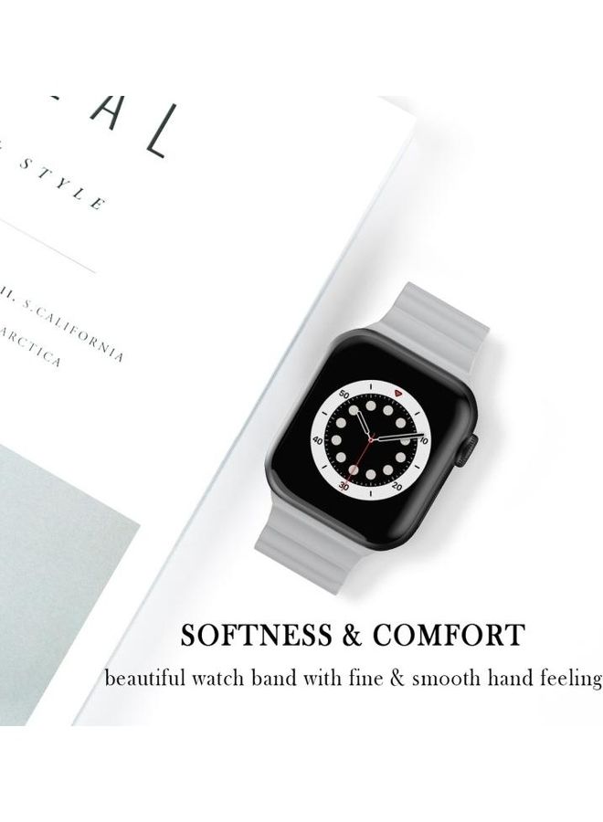 HuHa Ethnic Replacement Watchband for Apple Watch Series 1/2/3/4/5/6/7/SE 42/44/45mm Light Grey - Image 4