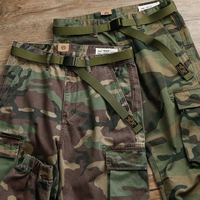 Gddqsdc Tough Guy Camouflage Tactical Cargo Pants for Men and Women, American Retro Casual Jogger Pants, Trendy Spring Thickened and Wear-Resistant - Image 3