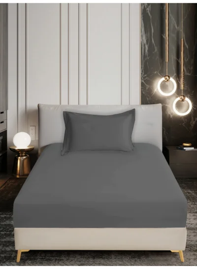 Donetella Bedding Fitted Sheet - Fits 120x200 Cm Bed For Twin Bed 2 Pcs (1 Fitted Sheet and 1 Pillowcase) - 30 Cm Deep Pocket - Solid Bed Sheet