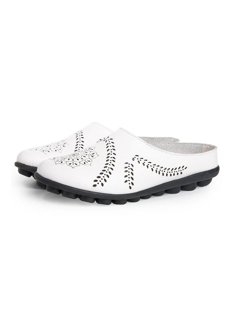 Loquat Women's New Spring/Summer Slippers Low Top Flat Shoes White 