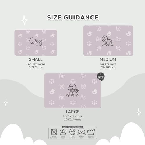 R for Rabbit Waterproof Quick Dry Sheet for Baby | Anti-Piling Fleece Breatheable Fabric Extra Absorbent Instant Dry Baby Bed/Cot Protector Mat (Size-L,Grey) - Image 5
