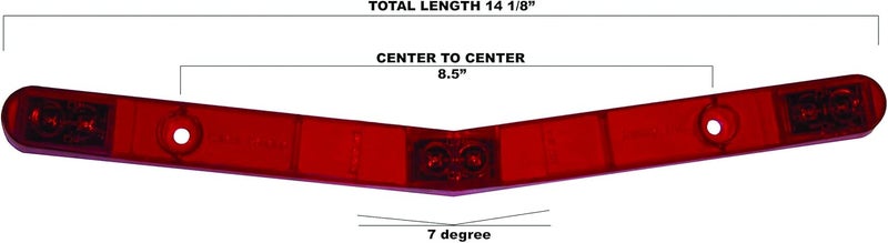 Jammy V-Shaped LED ID Bar Light with 7Ã‚° Bend for Marine Trailers Popular practical build - Image 3