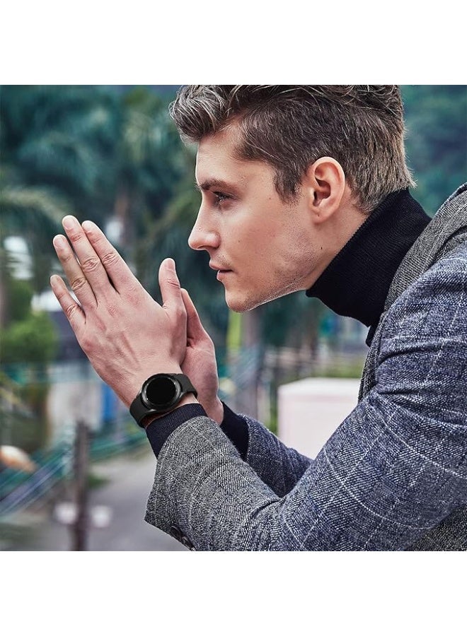 Silicone Strap for Samsung Galaxy Watch 4, Soft Band Ultra-Light Waterproof Durable Adjustable Replacement Wristband Color(Black) - Image 3