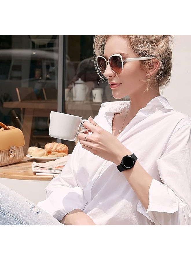 Silicone Strap for Samsung Galaxy Watch 4, Soft Band Ultra-Light Waterproof Durable Adjustable Replacement Wristband Color(Black) - Image 2