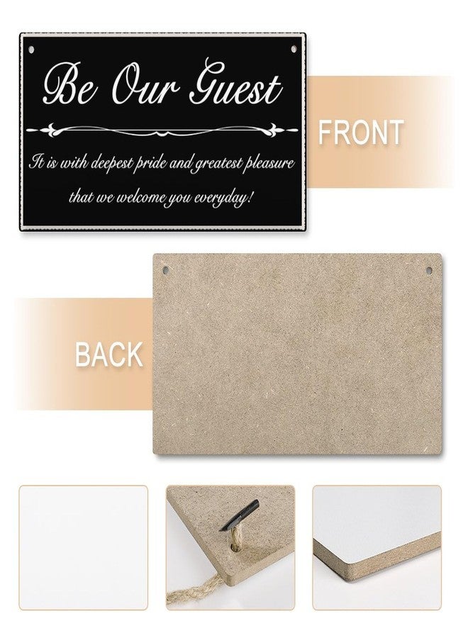 Henntile Be Our Guest Hanging Sign Decorative Wood Sign Home Decor Wood Door Sign Plaque 12" x 6" - Image 5