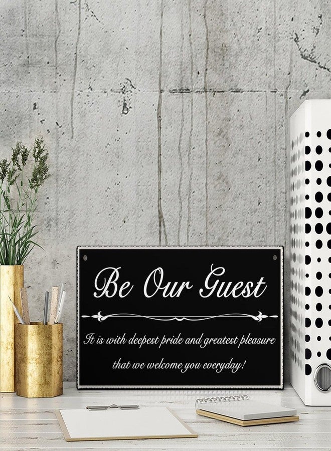 Henntile Be Our Guest Hanging Sign Decorative Wood Sign Home Decor Wood Door Sign Plaque 12" x 6" - Image 4