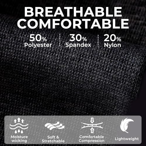 NEOTech Care Ankle Support Sleeve (1 Unit) - Open Heel, Light, Elastic & Breathable Knitted Fabric - Medium Compression - For Men, Women, Kids - Right or Left Foot - Black Color (Size L) - Image 4