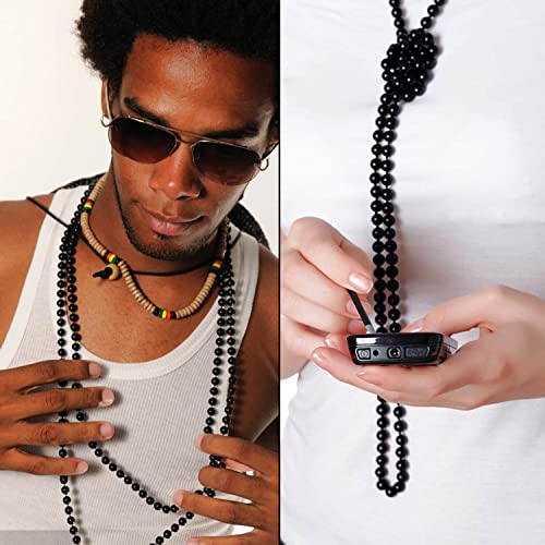 Wavlakth Black Pearl Beads for Jewelry Making, 1750pcs Black Pearl Craft Bead with Hole 4mm 6mm 8mm 10mm 12mm Loose Spacer Bead for Necklace Bracelet Earrings Ring Choker Wedding Dress Decor - Image 4