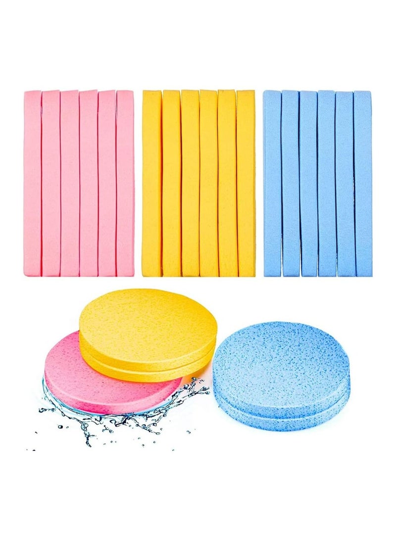 LA PERLA TECH  إسفنجة وجه مضغوطة، 72 قطعة إسفنجة تنظيف الوجه، إسفنجة إزالة المكياج، إسفنجة تقشير الوجه المستديرة - Image 1