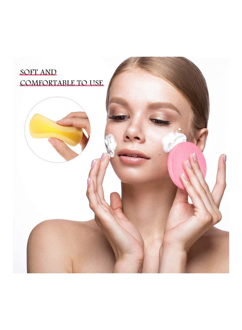 LA PERLA TECH  إسفنجة وجه مضغوطة، 72 قطعة إسفنجة تنظيف الوجه، إسفنجة إزالة المكياج، إسفنجة تقشير الوجه المستديرة - Image 2