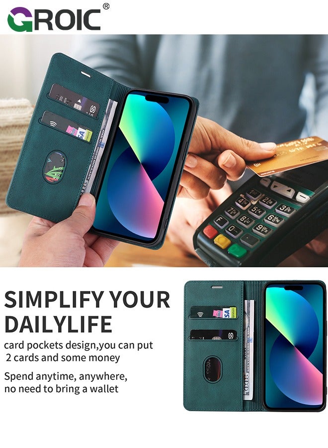 GROIC For iPhone 16 Pro Case,Luxury Leather Wallet Cover, Leather Wallet Case Classic Design with Card Slot and Magnetic Flip Flip Folding Case for iPhone 16 Pro Phone Shell 6.3'' - Image 3