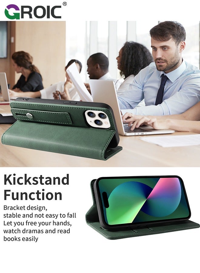 GROIC For iPhone 16 Pro Case,Luxury Leather Wallet Cover, Leather Wallet Case Classic Design with Card Slot and Magnetic Flip Flip Folding Case for iPhone 16 Pro Phone Shell 6.3'' - Image 4