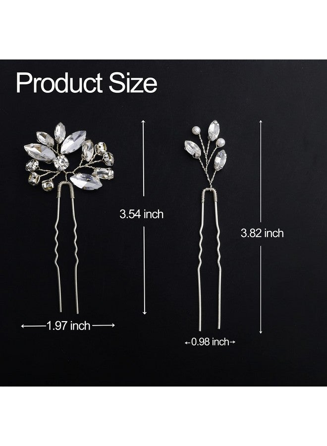 La Jolie Jasmin 6 Pieces Bride Hair Pins Rhinestones Hair Accessories For Women Crystal Wedding Hair Piece For Bride Women Girls Bridesmaids(Silver) - Image 4