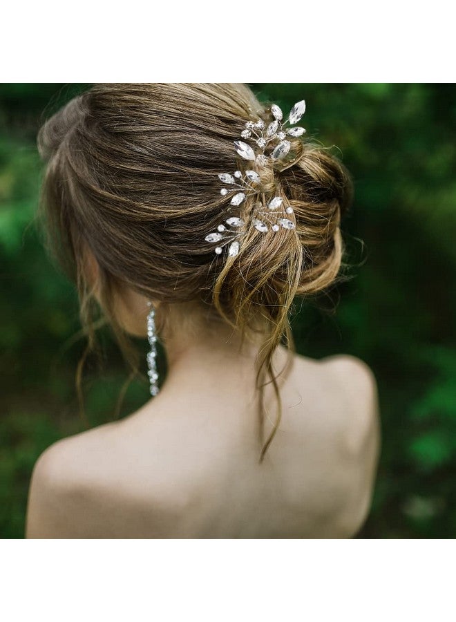 La Jolie Jasmin 6 Pieces Bride Hair Pins Rhinestones Hair Accessories For Women Crystal Wedding Hair Piece For Bride Women Girls Bridesmaids(Silver) - Image 5