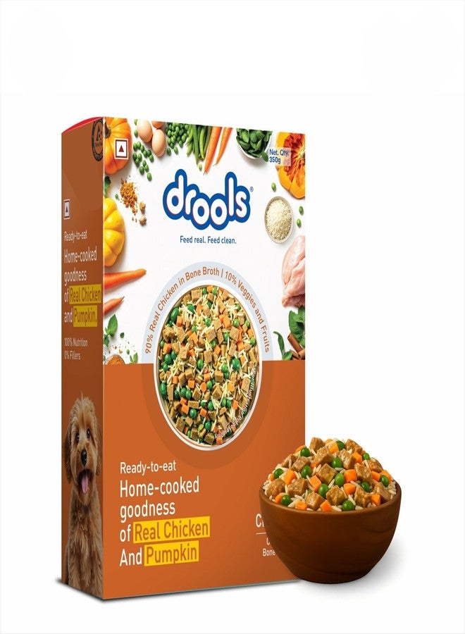 Drools Dog Fresh Food Tetra Pak Real Chicken & Pumpkin, for Adult & Puppy, 350g | High Protein, 90% Real Meat | No Preservatives | Retains Freshness & Flavours | Ready to Serve | One Pack Per Meal - Image 1
