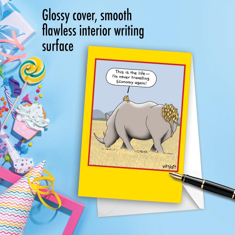 NobleWorks Funny Birthday Paper Card with 5 x 7 Inch Envelope (1 Card) Bday First-Class Birds C3347BDG-UA - Image 3