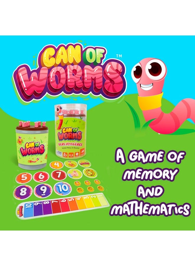 FoxMind Can of Worms Quick Math Game, On The Go Educational Preschool Game for Kids, 15 Minute Worm Toy Kids Board Games, Family Games and More - Image 2