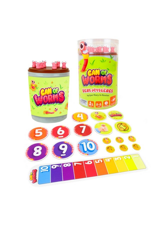 FoxMind Can of Worms Quick Math Game, On The Go Educational Preschool Game for Kids, 15 Minute Worm Toy Kids Board Games, Family Games and More - Image 1