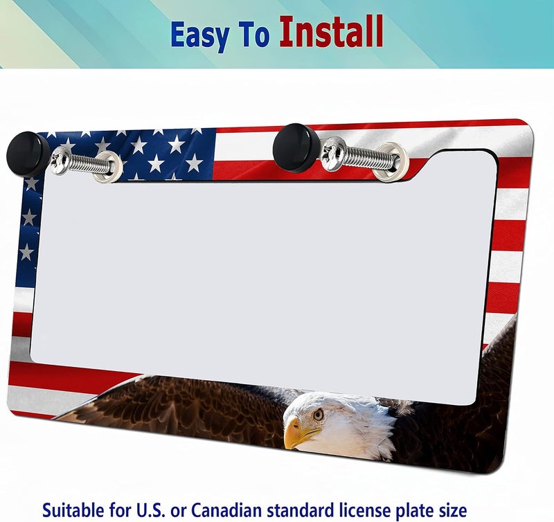 Smoaffly Eagle American Flag License Plate Frame - Decorative Aluminum Cover for Cars, SUVs, and Trucks - Image 4