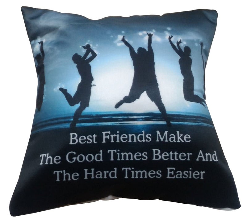 Saugat Traders Gift for Friend - Printed Cushion with Filler, Soft Toy & Greeting Card - Gift for Friend-Girls-School Friend-Best Friend-Birthday Gift - Image 2