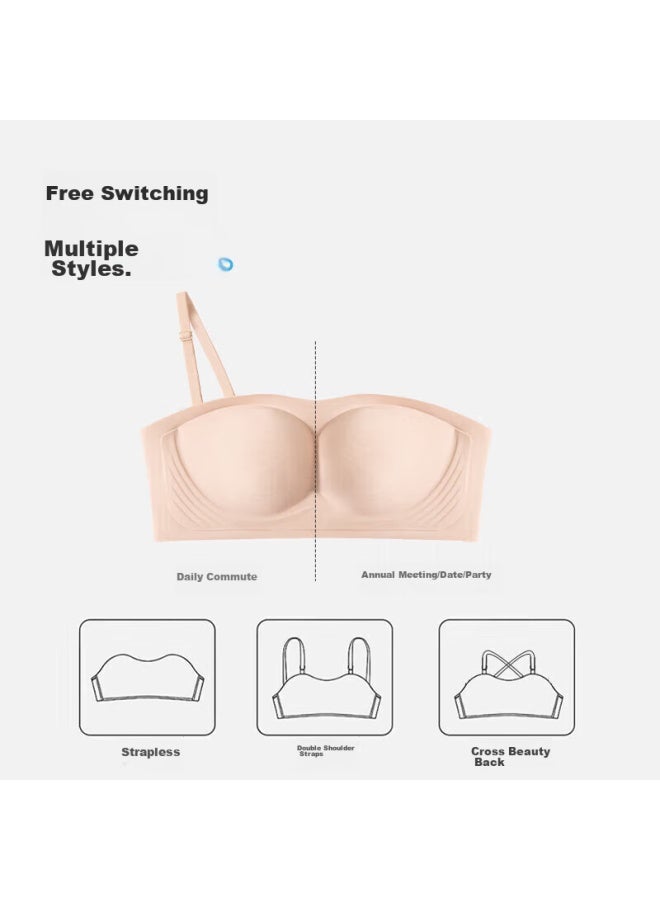 MIIOW Miiow Women's Bra, Strapless Bra, Bandeau, Push-up Bra For Small Breasts, Wireless, Enhancing, Lift-up Brassiere - Image 4