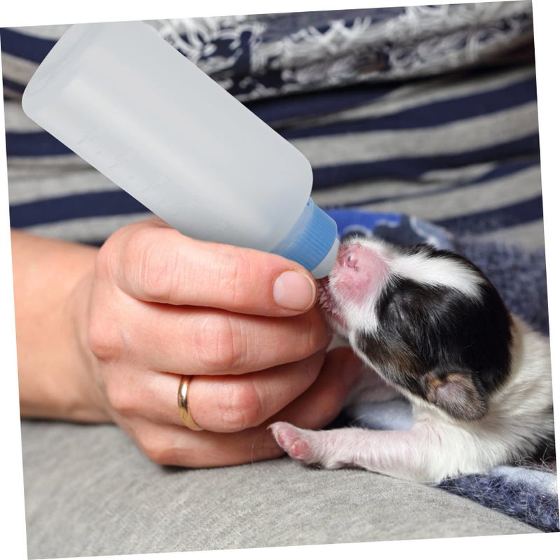Pet Nursing Bottles 3pcs for Cats Dogs Newborn Feeding Size 8.5x3.5cm Blue Portable Leakproof - Image 4