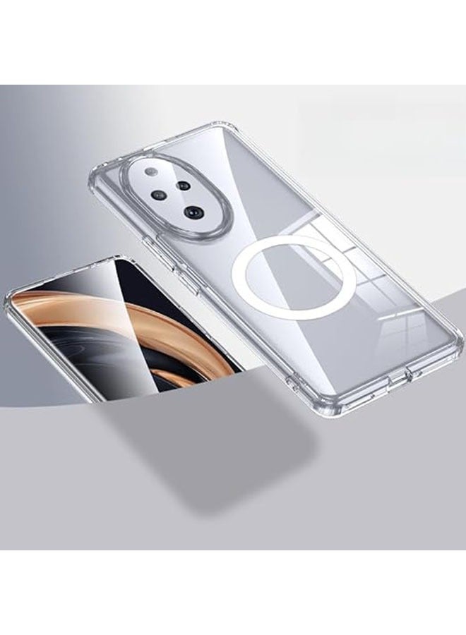 general The phone case is suitable for the Honor 200 Pro, the ultra-slim TPU frame The Honor 200 Pro case with a magnetic ring on the back supports wireless charging and a car mount - Image 1