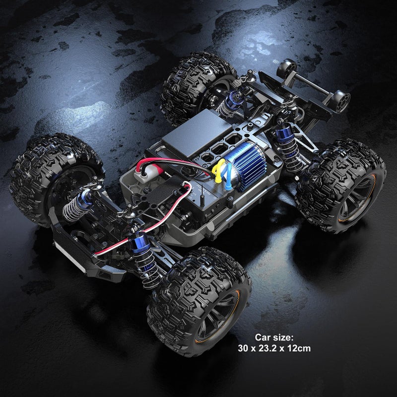 HYPER GO H16DR 1:16 Scale Ready to Run Fast Remote Control Car, High Speed Jump RC Monster Truck, Off Road RC Cars, 4WD All Terrain RTR RC Truck with 2 LiPo Batteries for Boys and Adults - Image 5