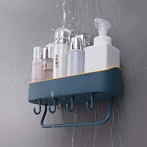 RIGJAK Multipurpose Kitchen Bathroom Wall Mount with Holder and Towel Rack Shampoo Holder Strong Magic Sticker Shower Basket Shelf No Drill Storage Rack Super Adhesive Organizer Multicolor - Image 4