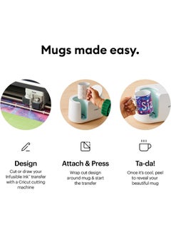 Cricut Beveled Blank Mug Ceramic-Coated Dishwasher & Microwave Safe Mug To Decorate Mug Press & Infusible Ink Compatible 15 Oz Sublimation Mug Ideal For Crafts And Printing White - 2Pcs  - Image 3