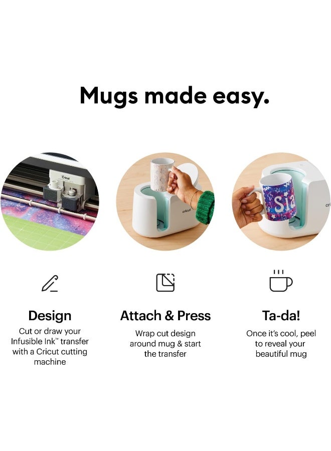 Cricut Beveled Blank Mug Ceramic-Coated Dishwasher & Microwave Safe Mug To Decorate Mug Press & Infusible Ink Compatible 15 Oz Sublimation Mug Ideal For Crafts And Printing White - 2Pcs - Image 3