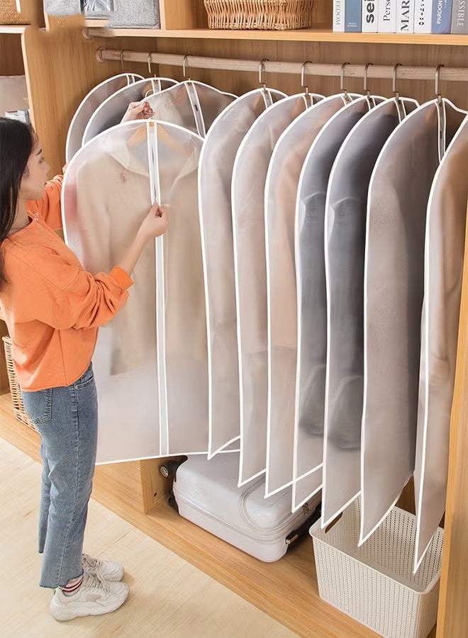 HOMESTAR 10 Pack Clear Garment Bags for Hanging Clothes with Full Zipper, Dust Proof Clothes Bag Travel Hanging Garment Bags for Closet Storage, Suit Bags for Long Clothes - Image 2