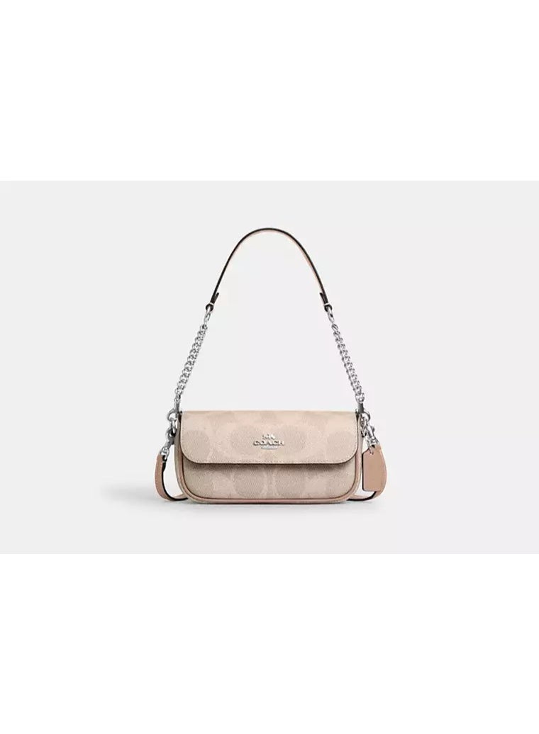 coachoutlet Hailey Flap Bag in Signature Canvas – Elegant Crossbody Shoulder Bag - Image 1