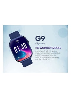 Xcell G9 Signature Unisex Smart Watch, 2.01” HD Display with IP67 Water Proof, Fitness Tracker with 107 Workout Options, 7+ Days Battery with Wireless Charging, Compatible with iOS & Android - Blue  - Image 3